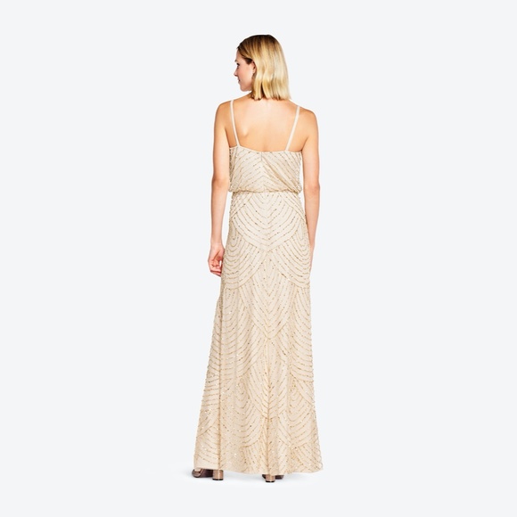New Adrianna Papell beaded blouson Art Deco gown - Picture 9 of 15